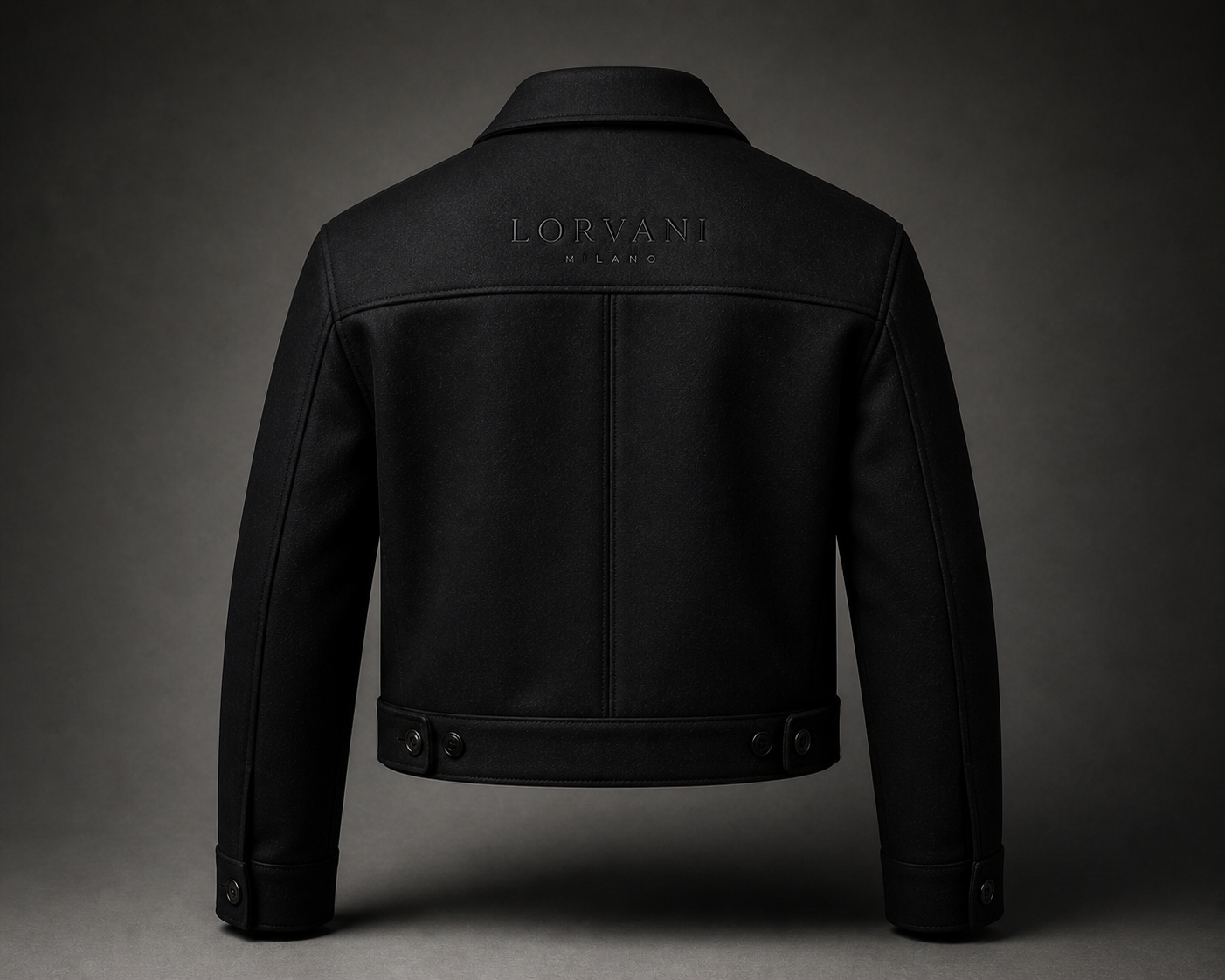 Lorvani Cropped Wool Zip Jacket — Noir Form image 1