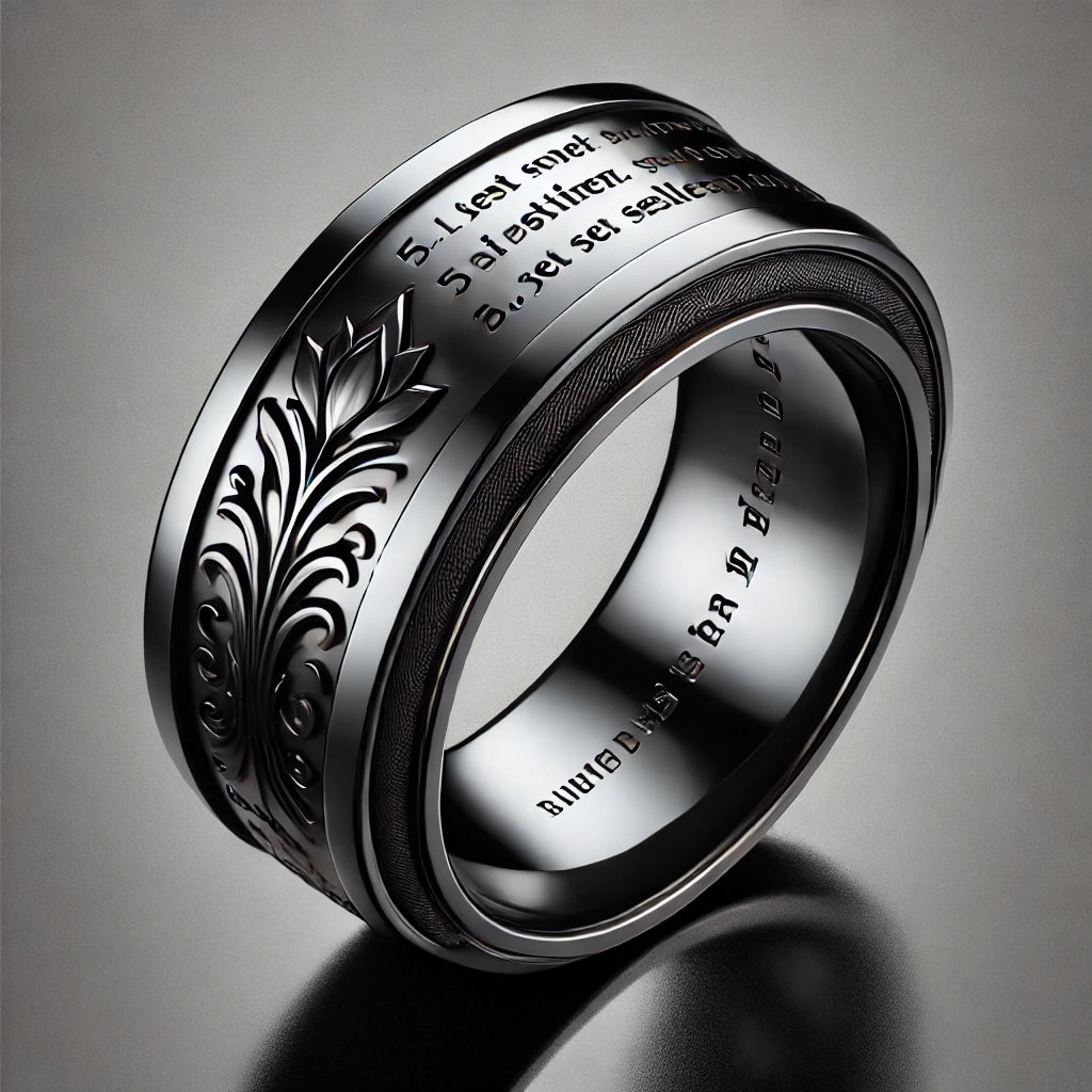 Engraved 'Mirror' Ring image 0