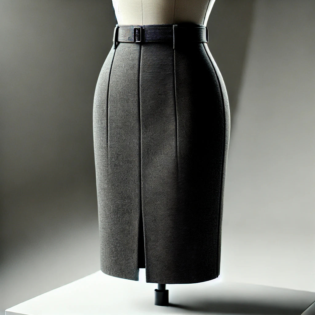 High-Waisted Charcoal Grey Pencil Skirt image 0