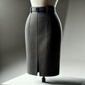 High-Waisted Charcoal Grey Pencil Skirt image 0