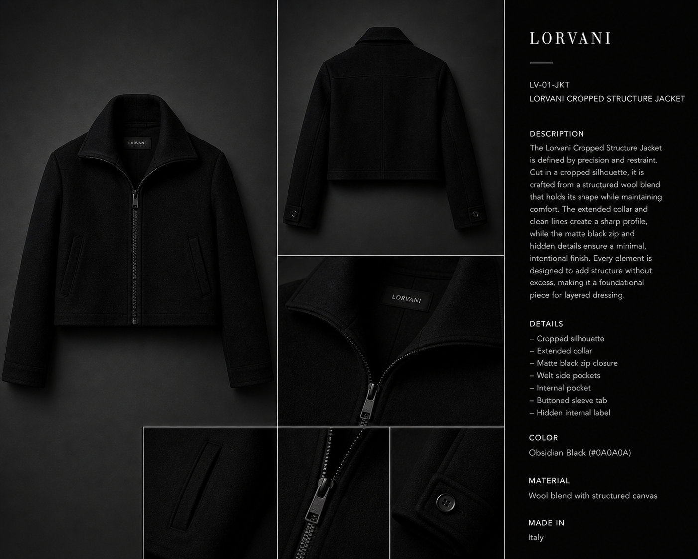 Lorvani Cropped Structured Jacket image 0