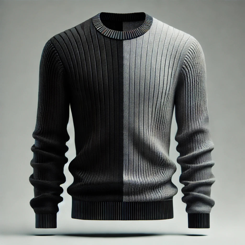 Two-Tone Knit Sweater image 0