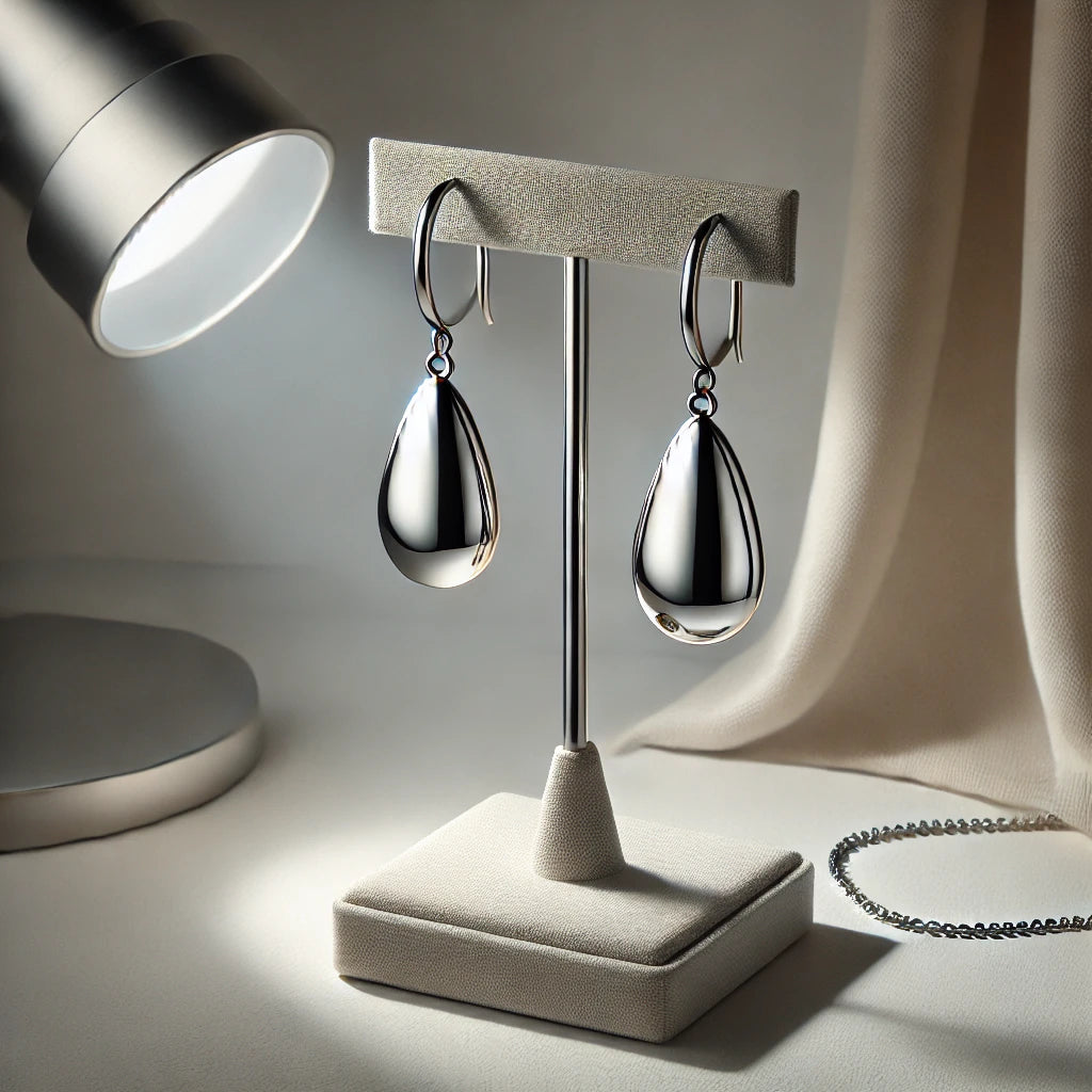 Silver Drop Earrings image 0