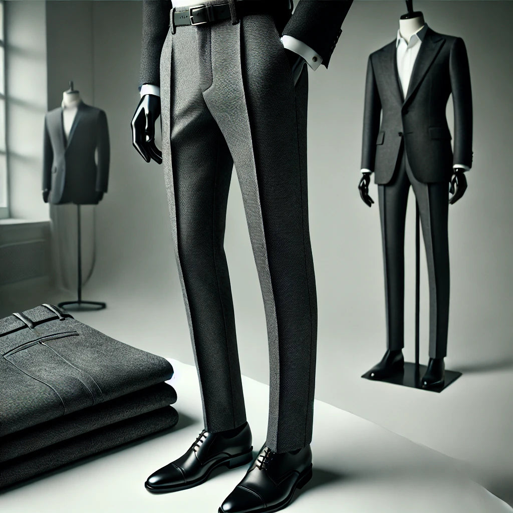 Tailored Charcoal Grey Wool Trousers image 0