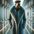Azure Evergreen Fur Coat image 0