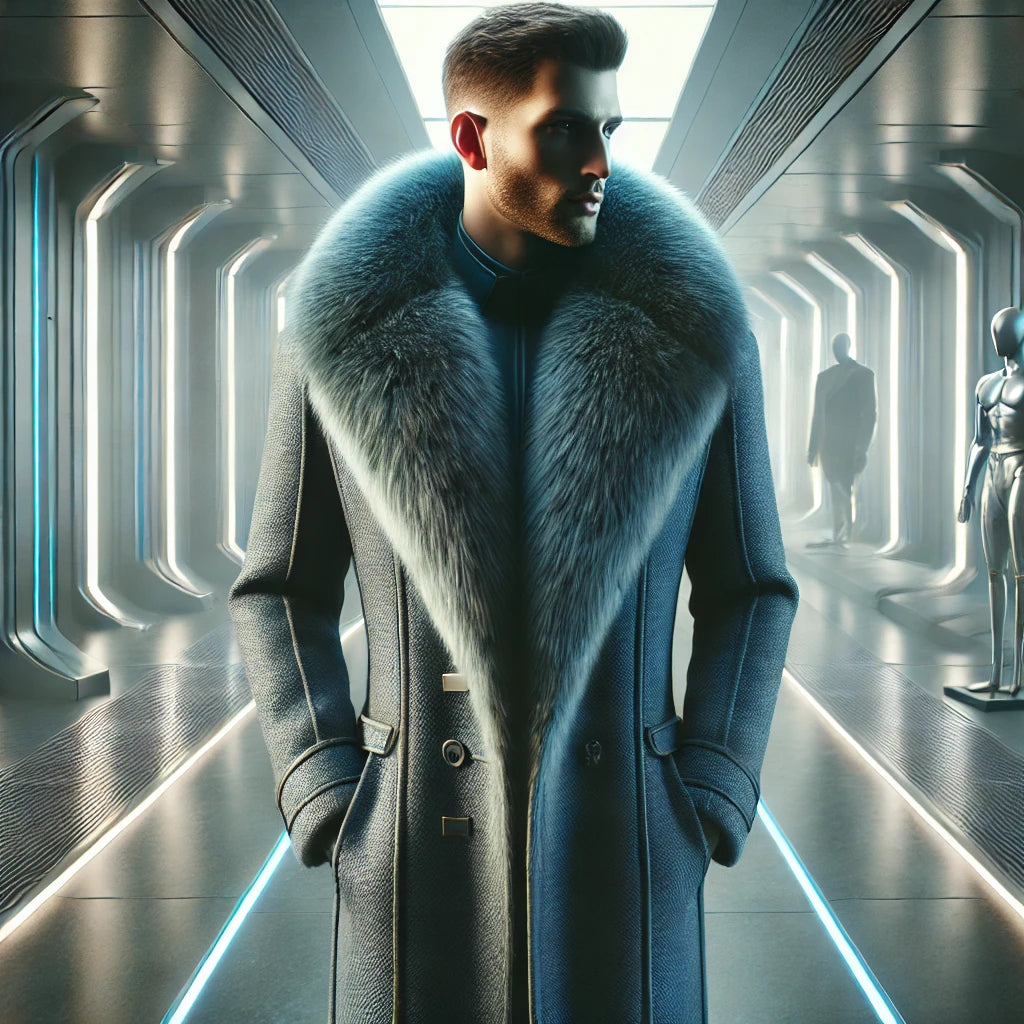 Azure Evergreen Fur Coat image 0