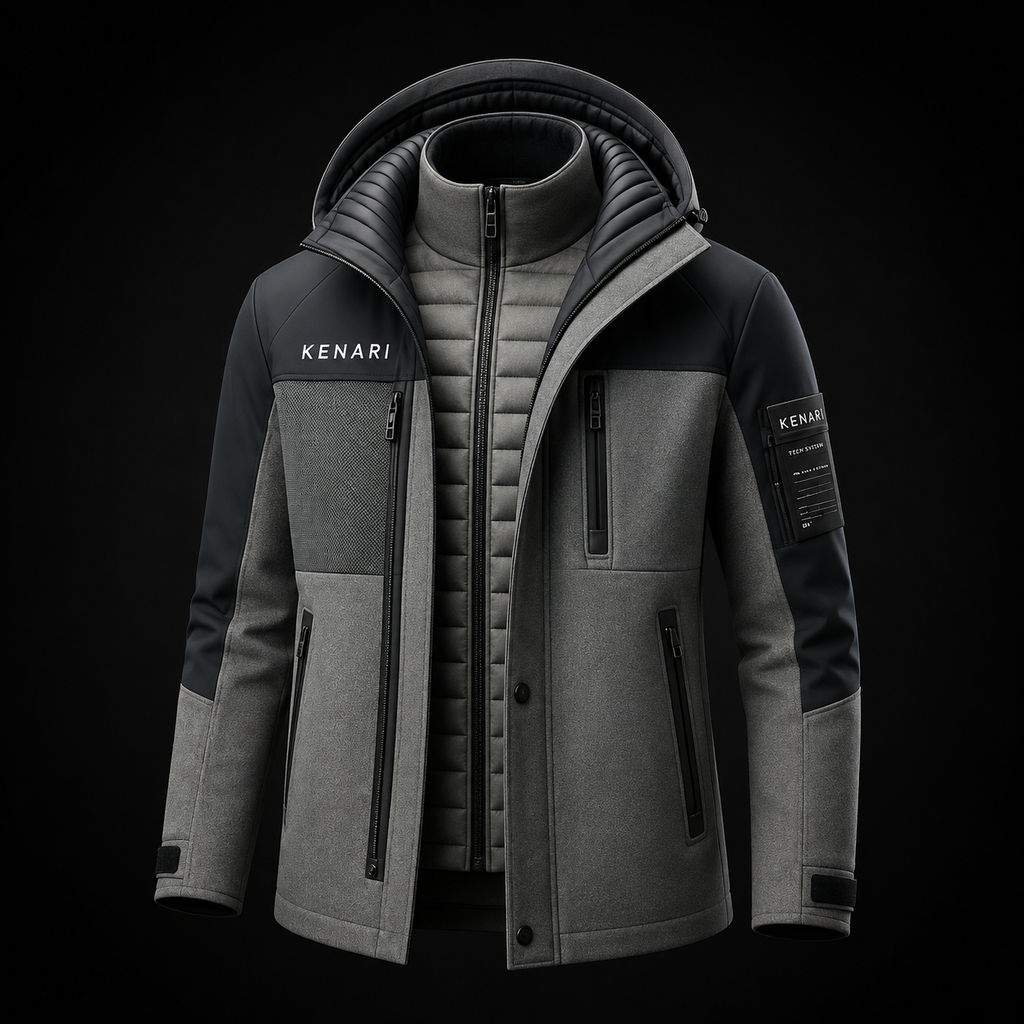 Azure Expedition Hooded Jacket – Water-Resistant, Insulated