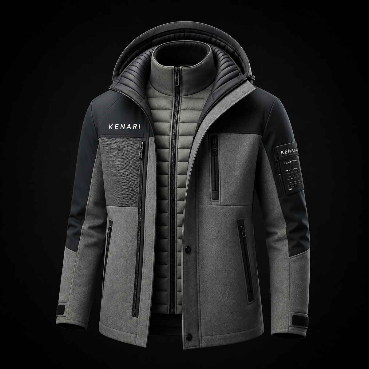 Azure Expedition Hooded Jacket – Water-Resistant, Insulated